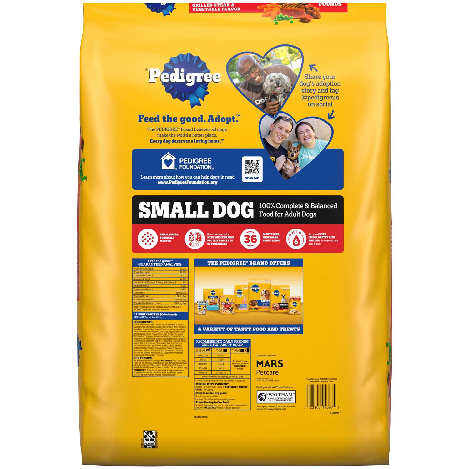 Grilled Steak & Vegetable Flavor Dry Dog Food for Small Adult Dogs T929