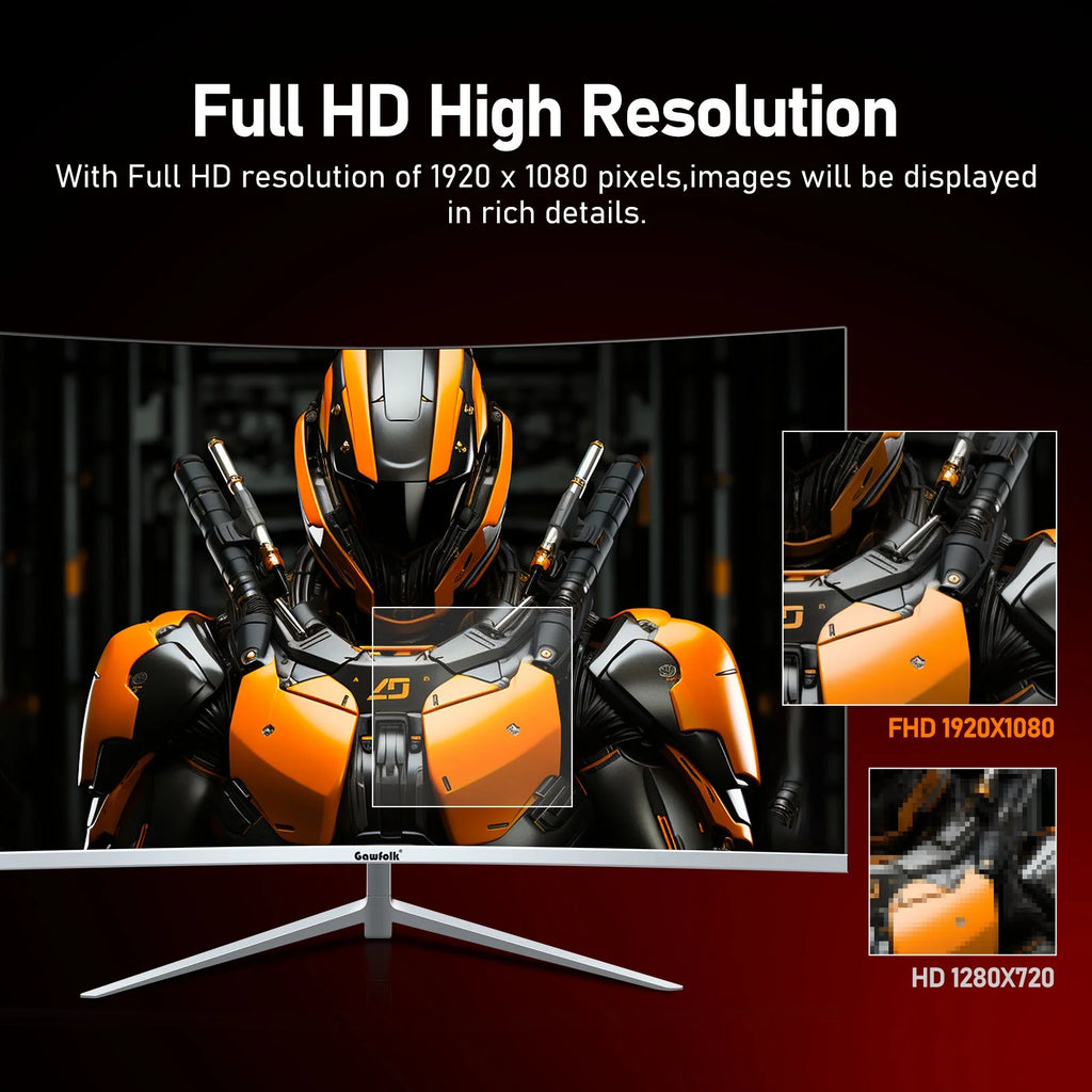 27 Inch Curved Monitor 100Hz FHD 1080P 1800R Frameless Built-in Speakers E17593