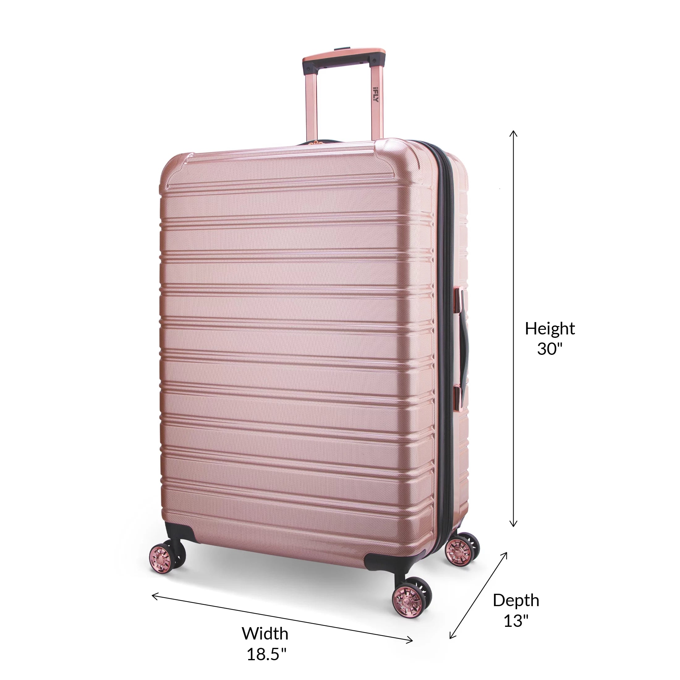 Hardside Luggage 3 Piece Set, 20" Carry-on, 24" and 28" Checked, Rose Gold G1720