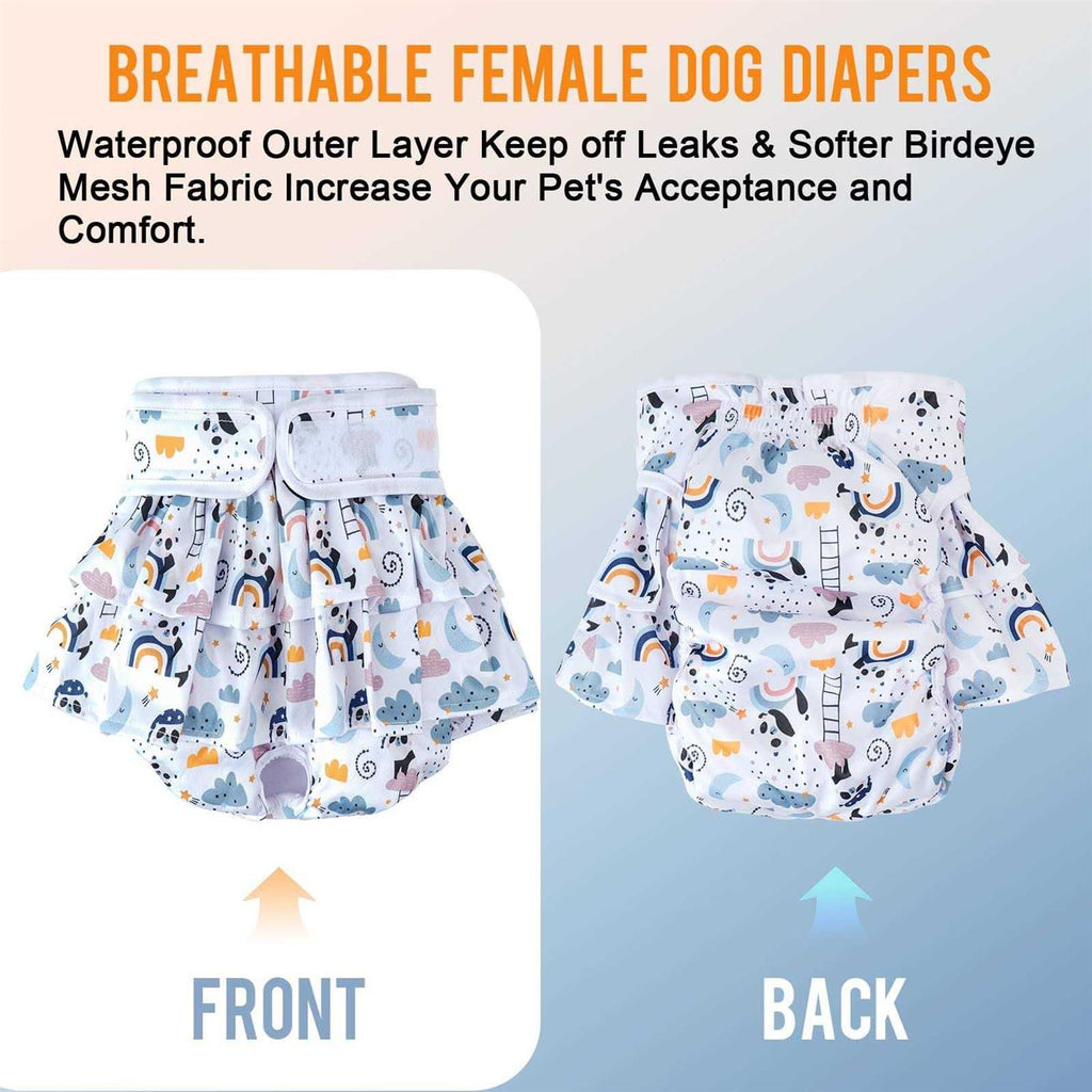 Washable Dog Diapers for Female Dogs, 3 Pack, Reusable Leak-Proof Puppy Diapers R3873