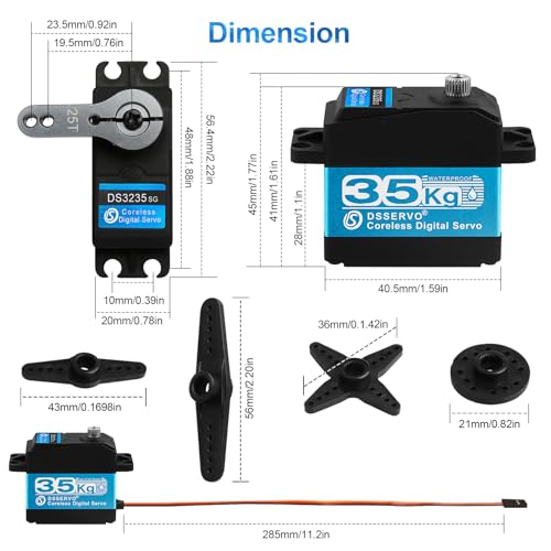 Waterproof Metal Gear Digital Servo 25T for RC Robot DIY Y32330