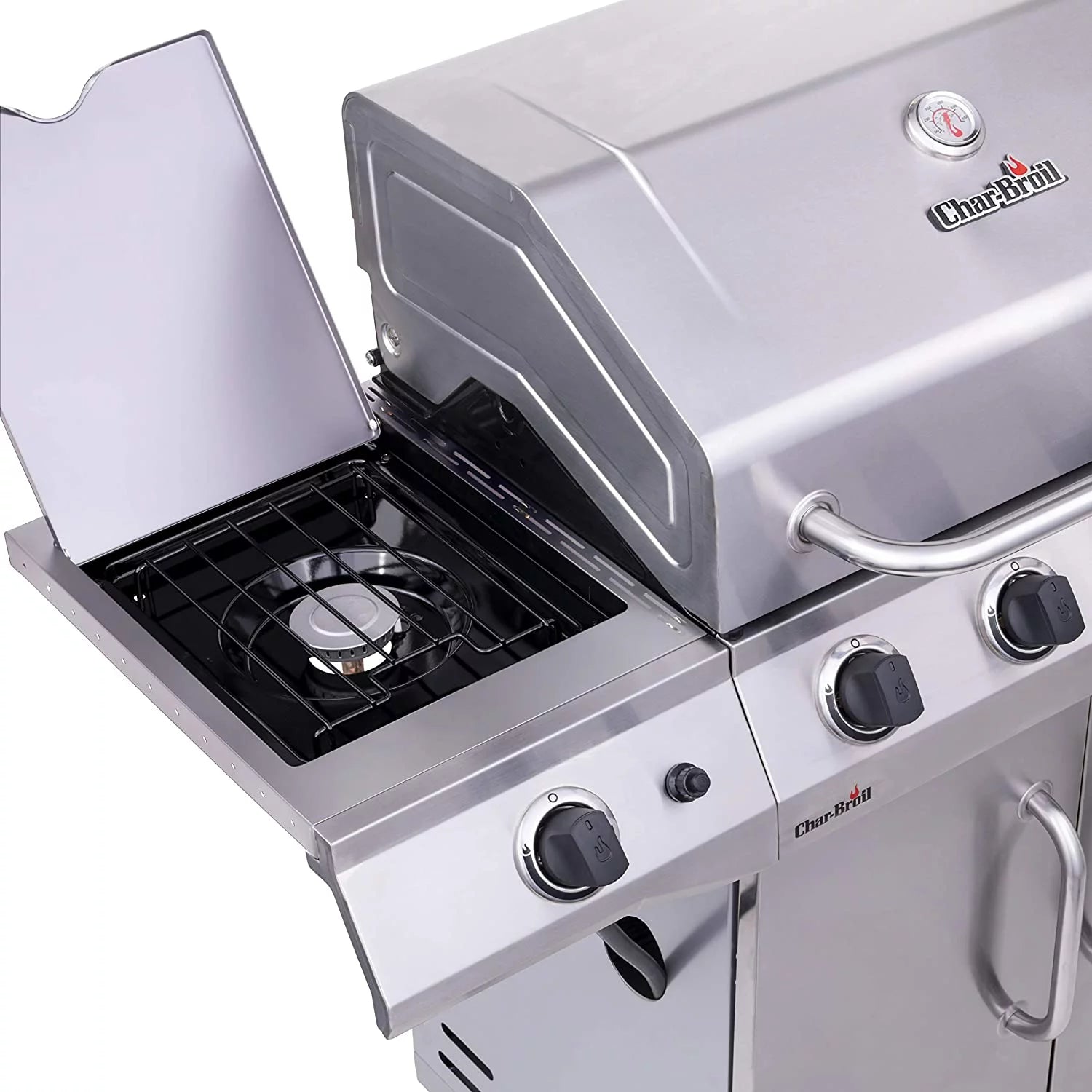 4-Burner Propane Gas Grill with Side Burner and Cabinet T153
