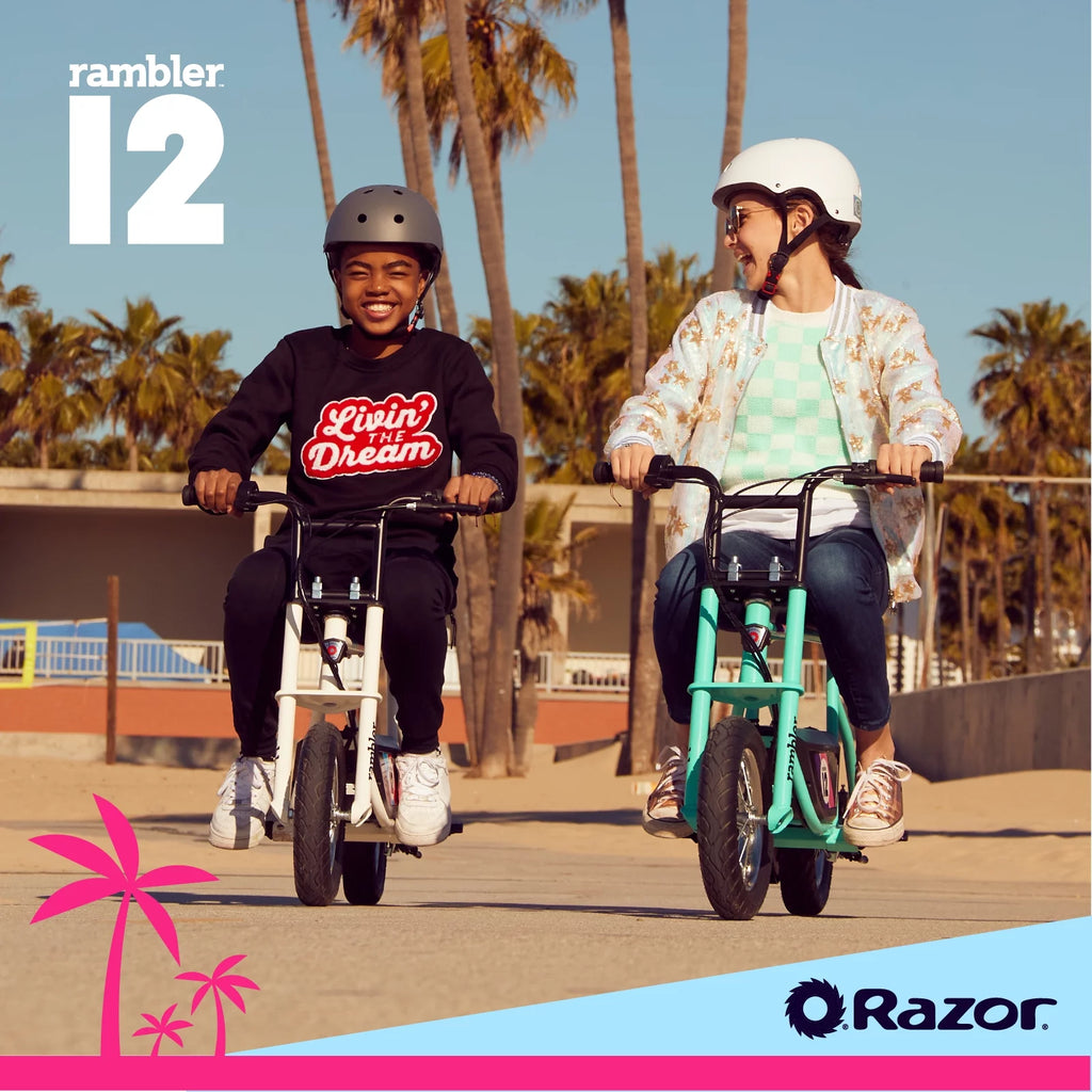 12 Seated Electric Scooter White 14 mph 12 Air-Filled Tires for Teens W76254