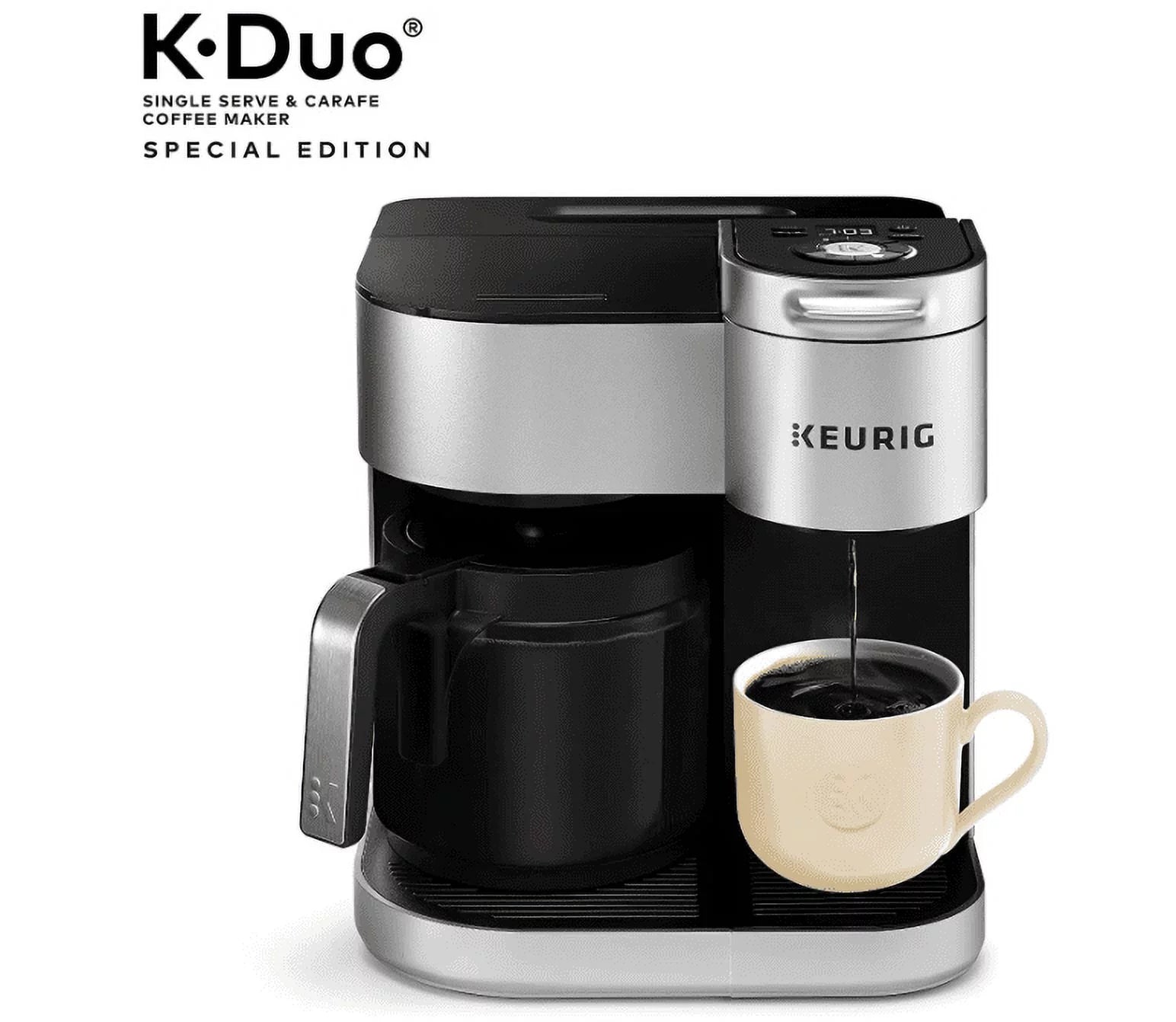 Single Serve and 12-Cup Drip Coffee Maker with K-Cup Pod Compatibility, Silver G8881