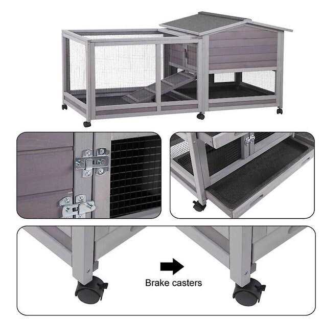 Indoor Outdoor Rabbit Hutch Bunny Cage I53128