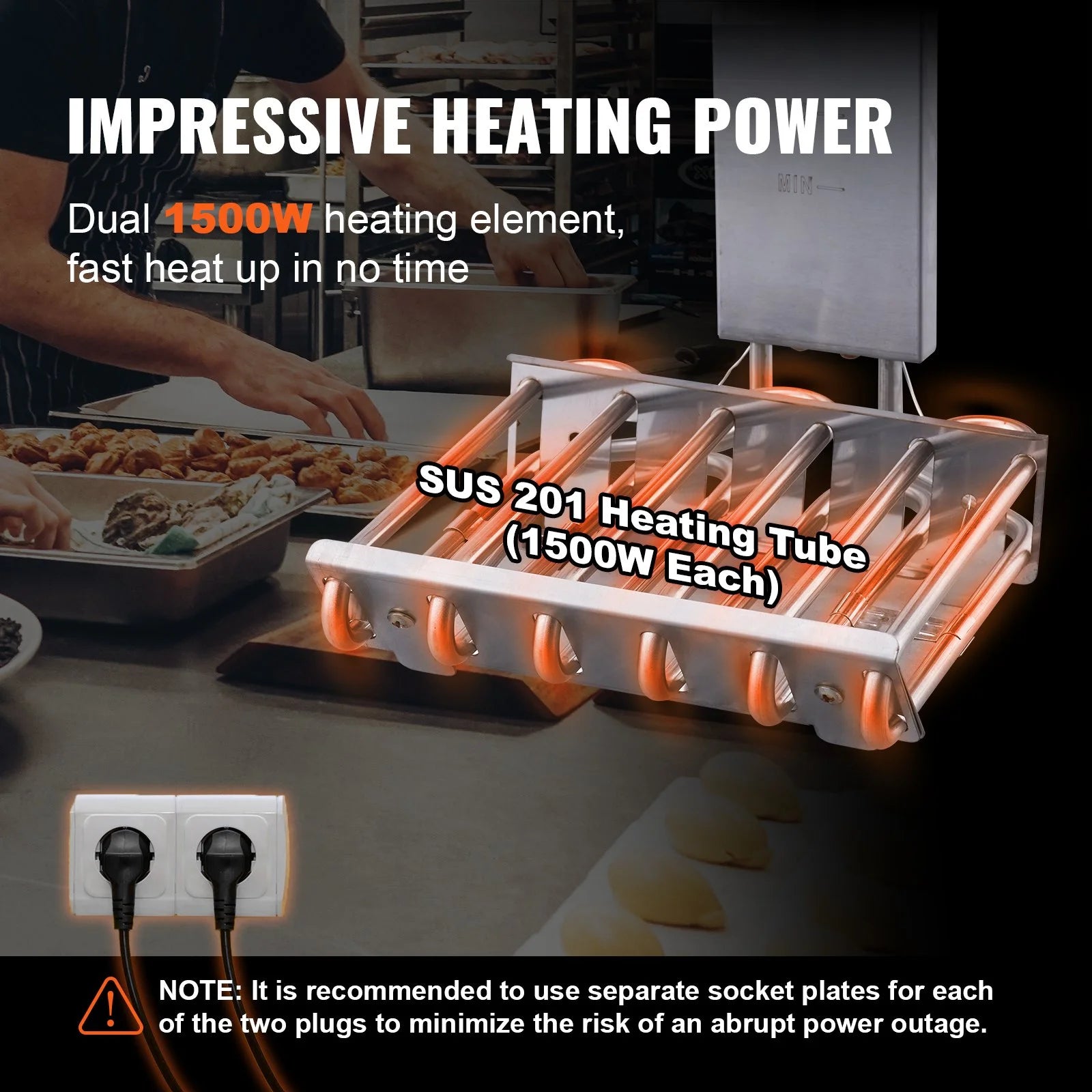 Commercial Electric Deep Fryer, Dual Tanks 3000W Countertop F7184