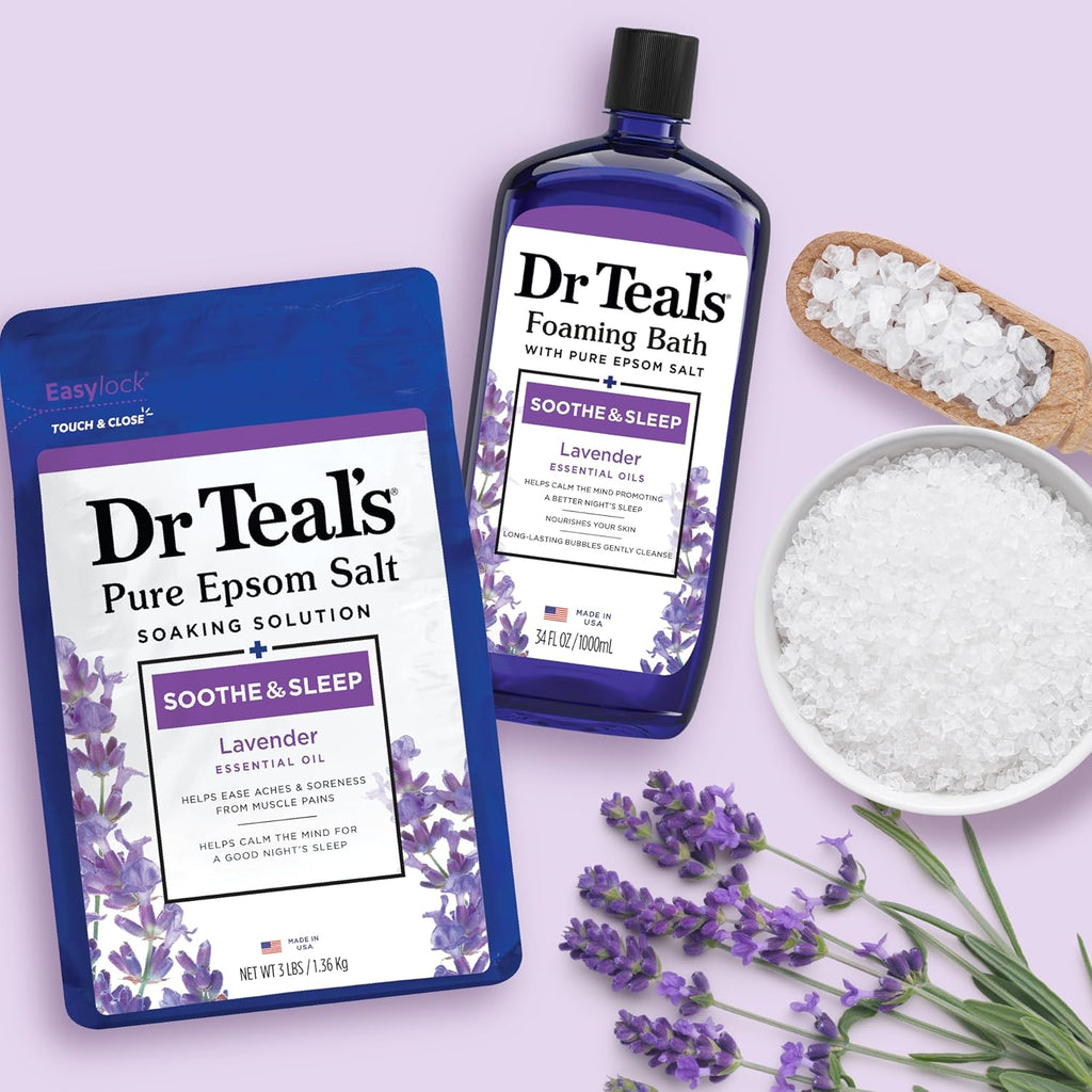Epsom Salt Soaking Solution and Foaming Bath Combo Pack, Lavender S105323