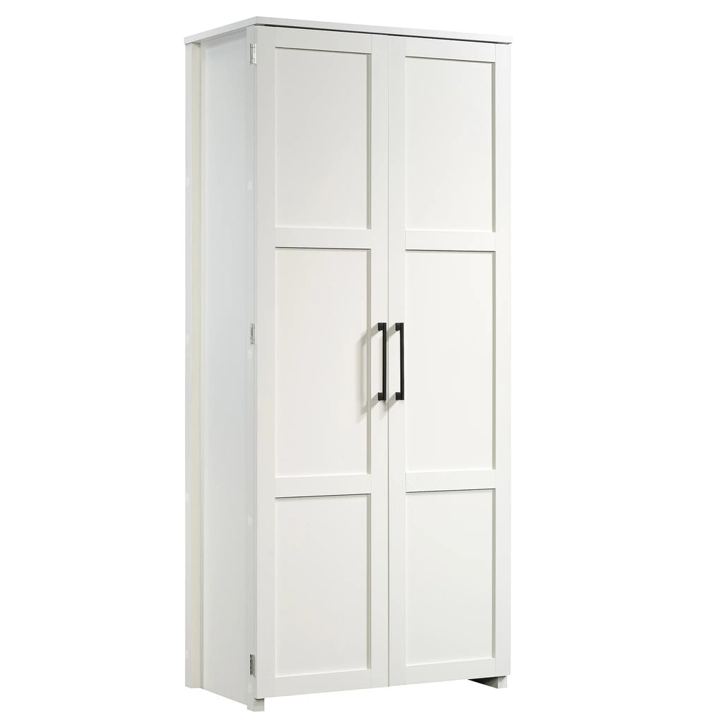 Wood Storage Cabinet, White Finish L333