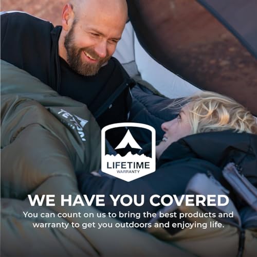 Double Sleeping Bag for Camping, Hunting and Base Camp, 20 and 0 Degree, Compression Sack Included S5374