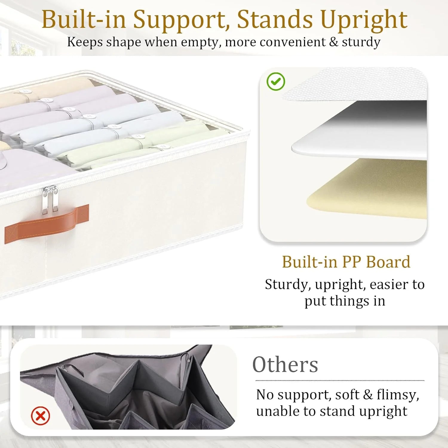 Under Bed Storage Containers with Lids, Collapsible, 4 Pack Y222