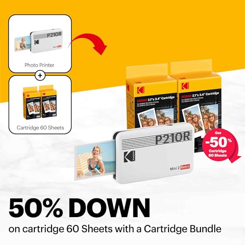Portable Photo Printer with 68 Sheets Bundle, White E75554