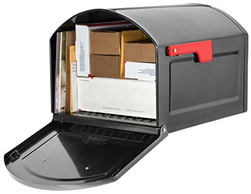 Galvanized Steel Post Mounted Mailbox, Pewter M364249