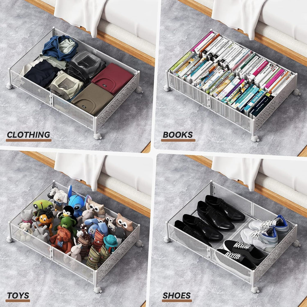 Under Bed Storage Containers with Wheels, 2 Pack W973