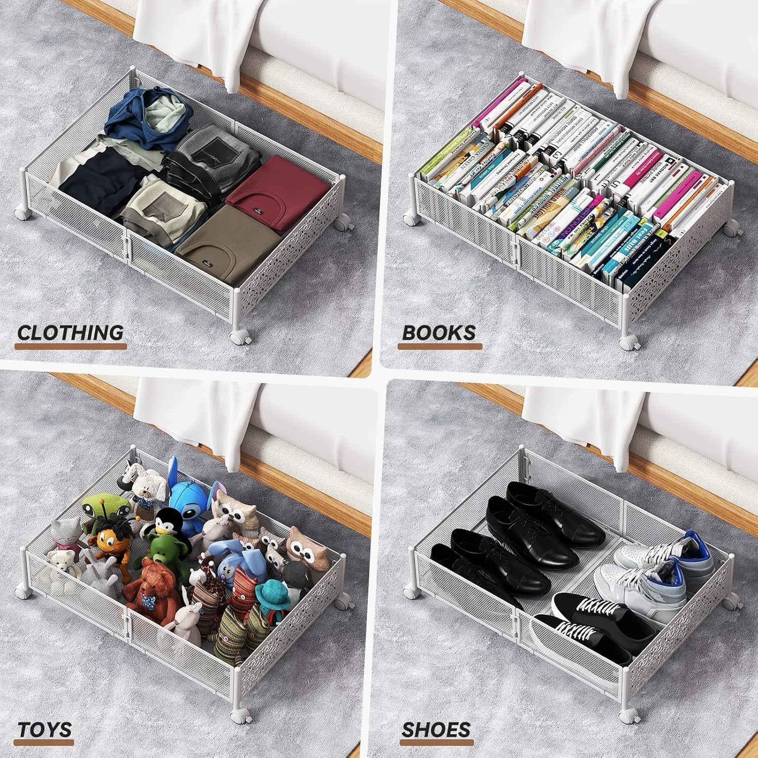 Under Bed Storage Containers with Wheels, 2 Pack W973
