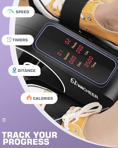 Under Desk Elliptical Machine with Resistance and Speed Modes, Leg Exerciser for Sitting W399
