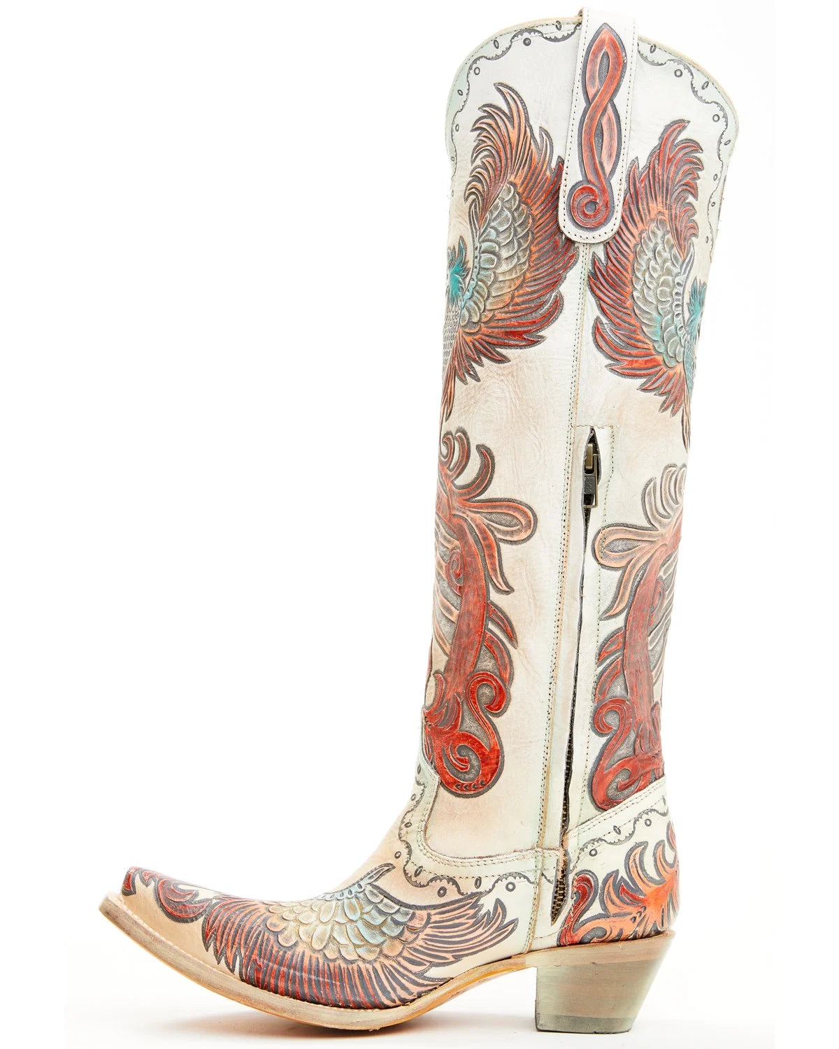 Women's Tall Western Boot Snip Toe White 7.5 M G40755