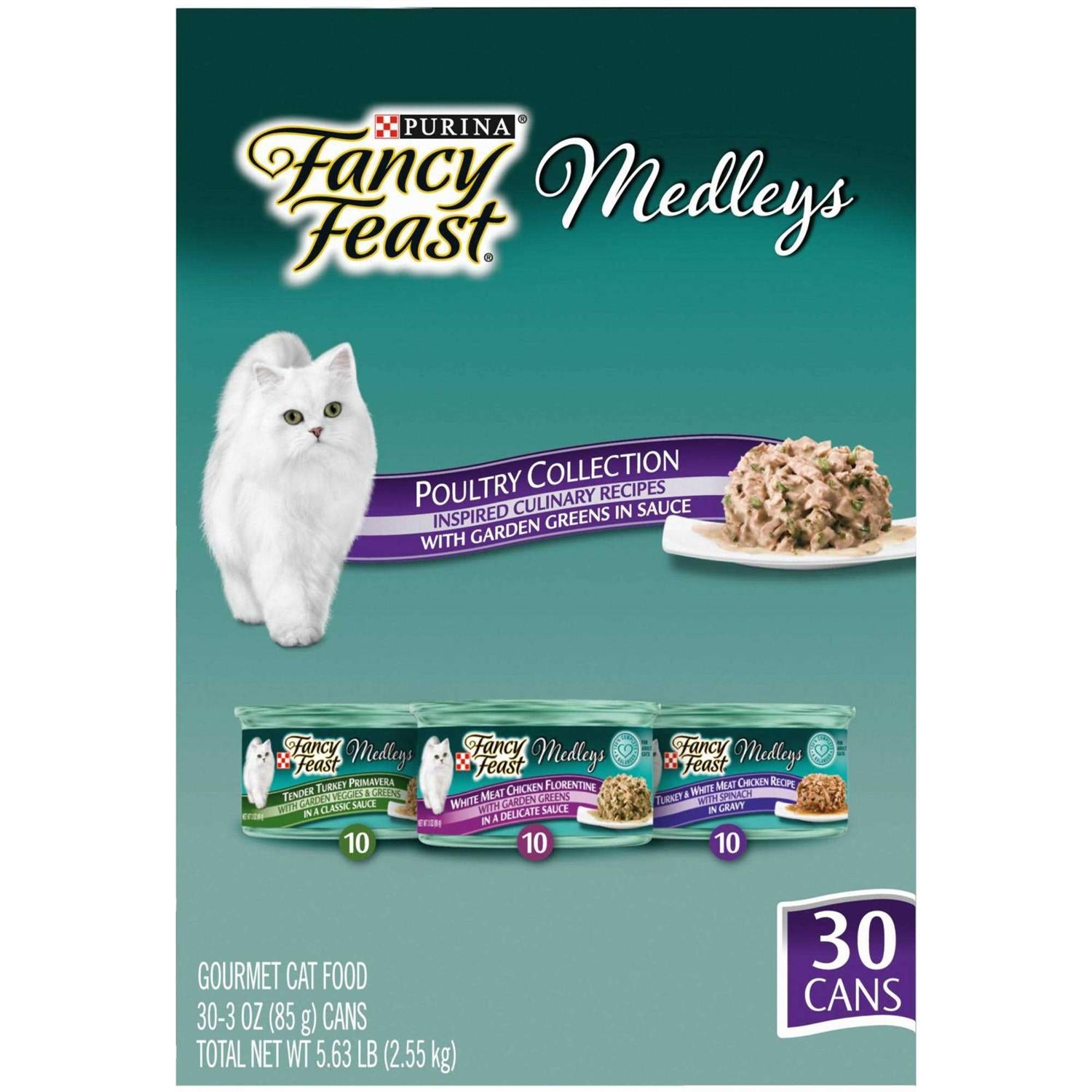 Wet Cat Food Variety Pack Poultry Collection with Garden Greens in Sauce N8782