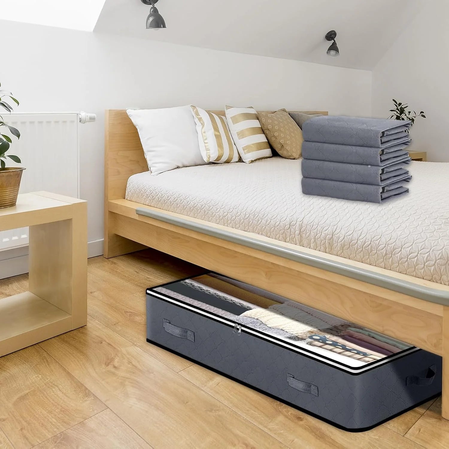 Under Bed Storage Containers, 90L Collapsible with Window J909792