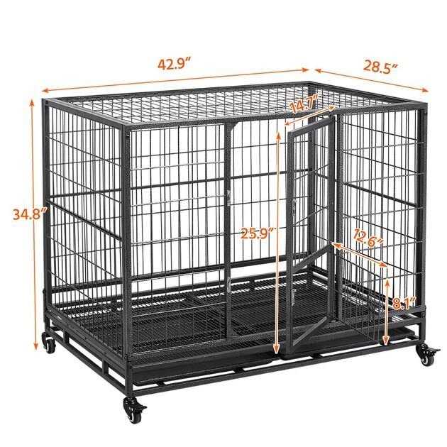 Dog Crate with Wheels and Litter Pan H7081