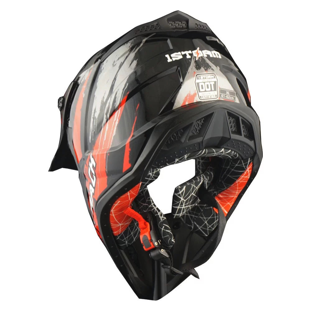 Adult Motocross Helmet with Goggles and Gloves Bundle D91556
