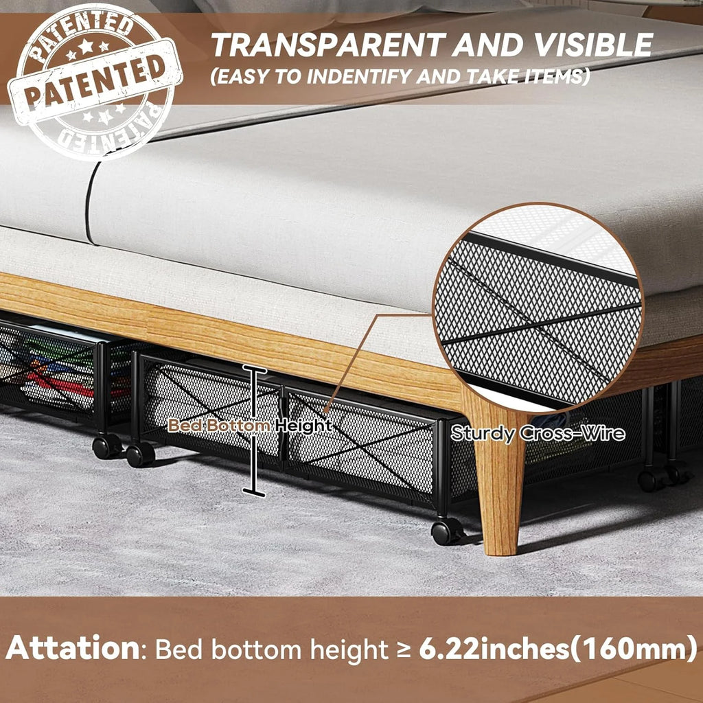 Under Bed Storage Containers with Wheels, 2 Pack W973