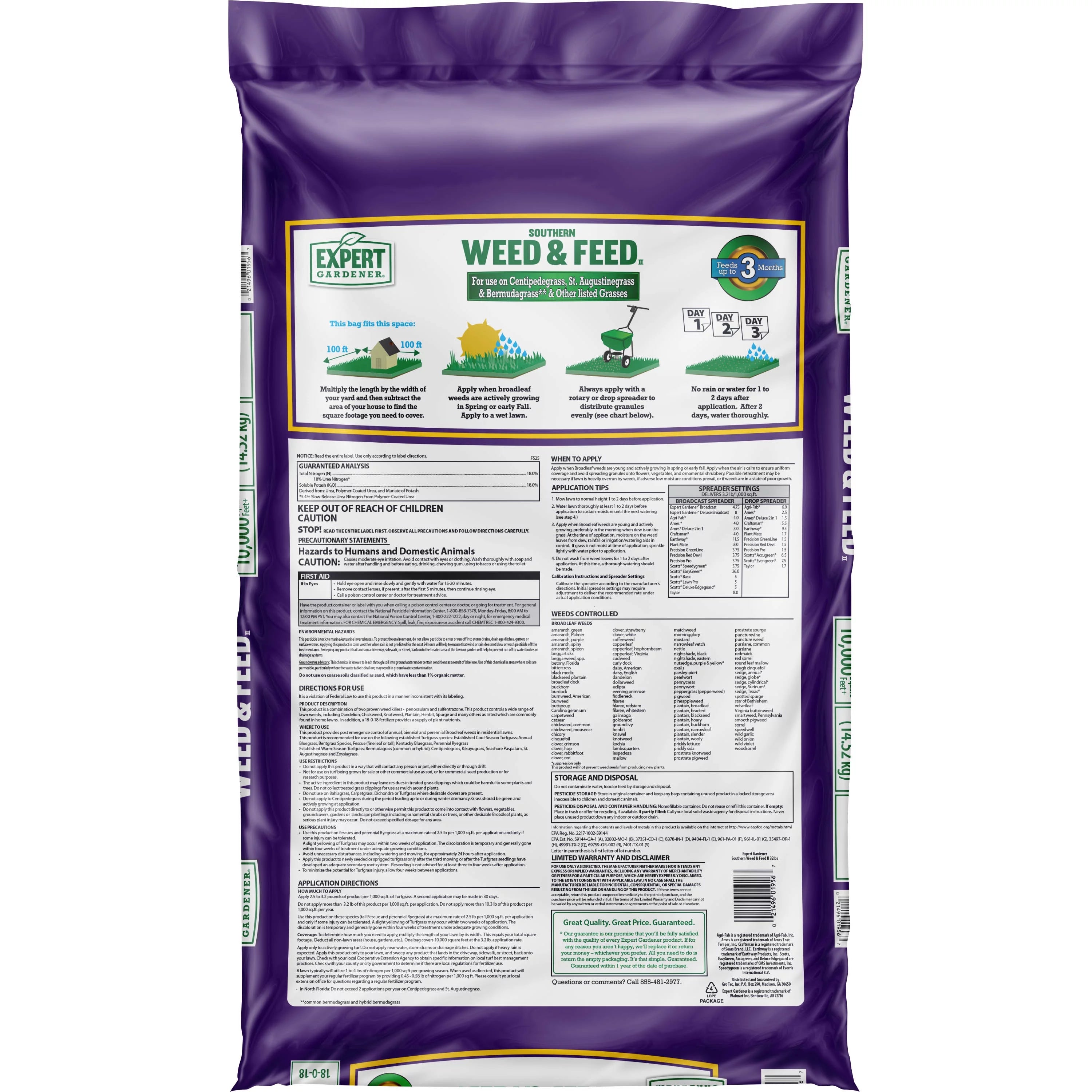 Southern Weed & Feed Lawn Fertilizer, 32 lb. E116