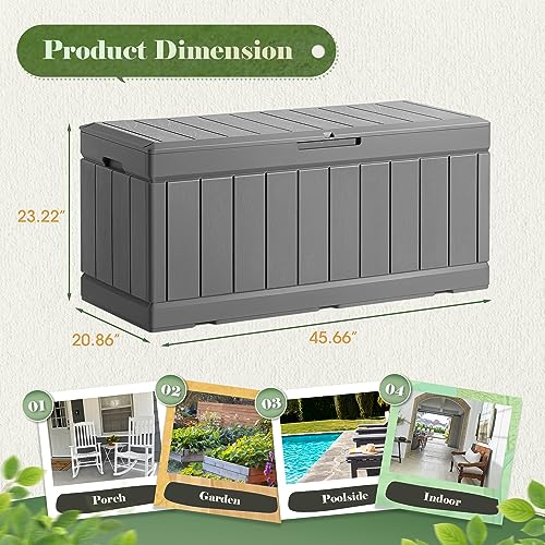 85 Gallon Waterproof Resin Deck Box for Outdoor Storage E46817