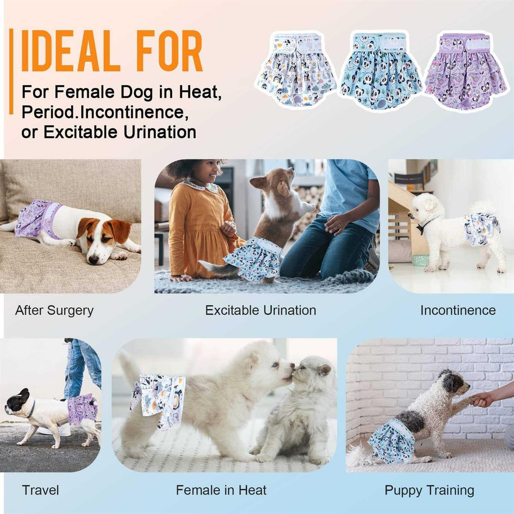 Washable Dog Diapers for Female Dogs, 3 Pack, Reusable Leak-Proof Puppy Diapers R3873