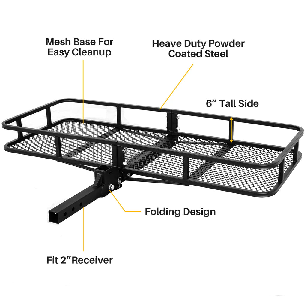 Folding Cargo Carrier Luggage Basket 2" Receiver Hitch 60" T60298