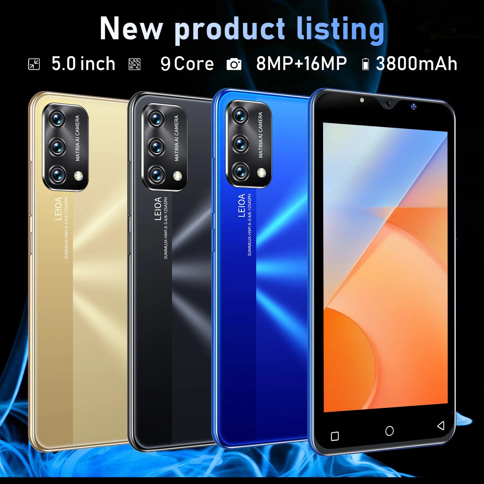 Unlocked Smartphone Dual SIM 5 Inch 3800mAh Face ID Fingerprint GSM 3G E351