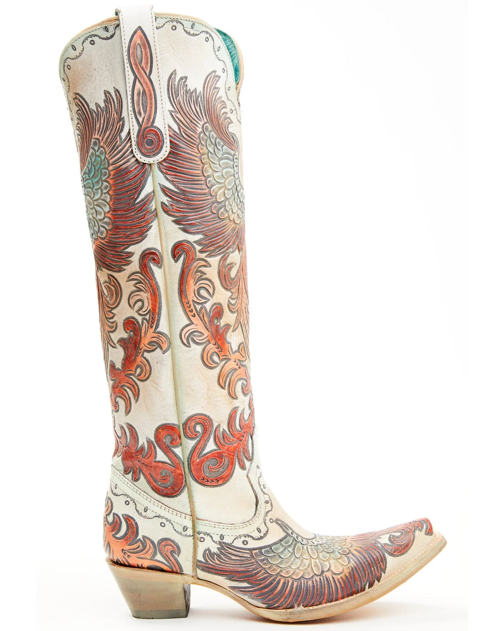 Women's Tall Western Boot Snip Toe White 7.5 M G40755