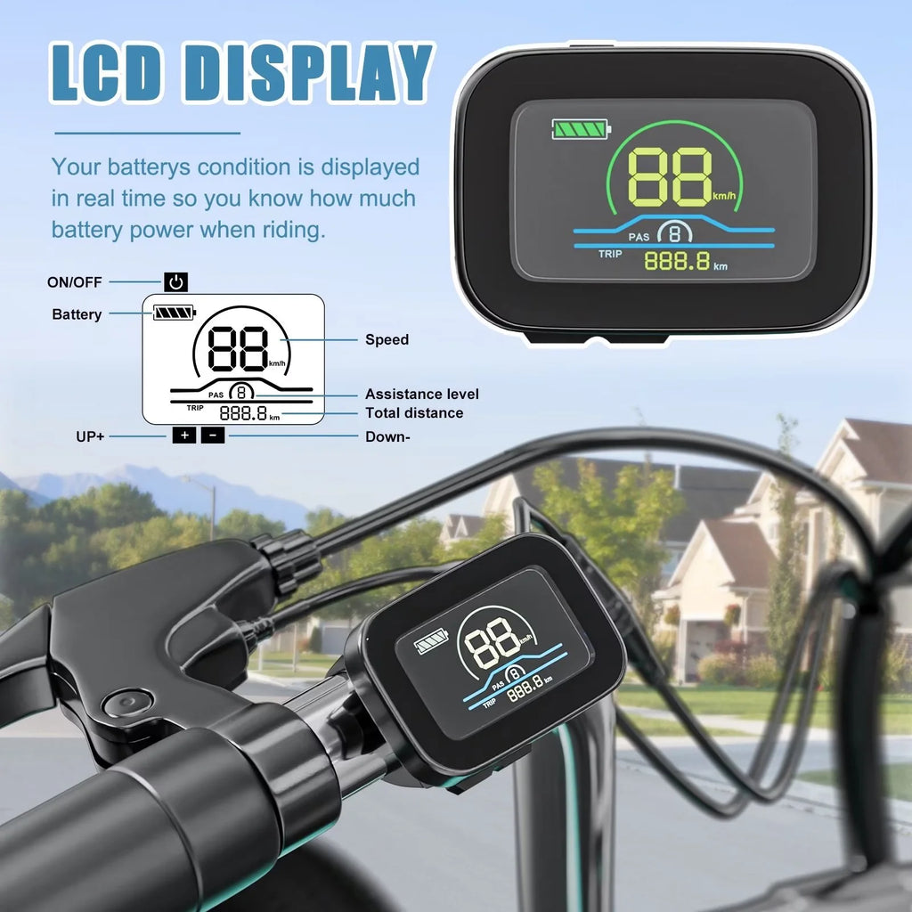 24" 350W 36V 7-Speed Electric Tricycle for Adults with Basket and LED Headlight F711