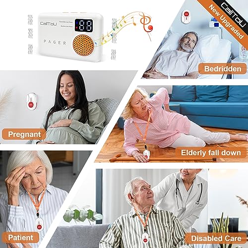Wireless Call Button for Elderly Monitoring with 2 Receivers and 2 SOS Buttons Y9436