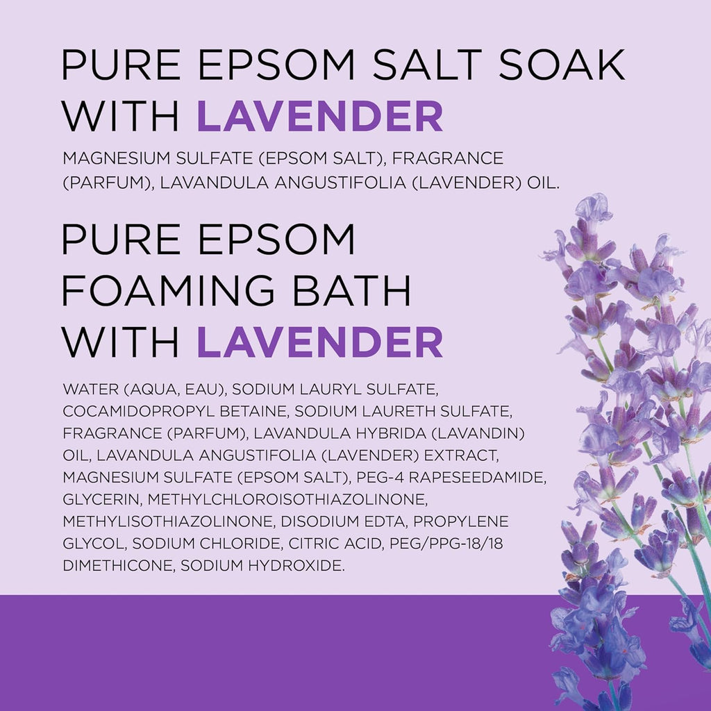 Epsom Salt Soaking Solution and Foaming Bath Combo Pack, Lavender S105323