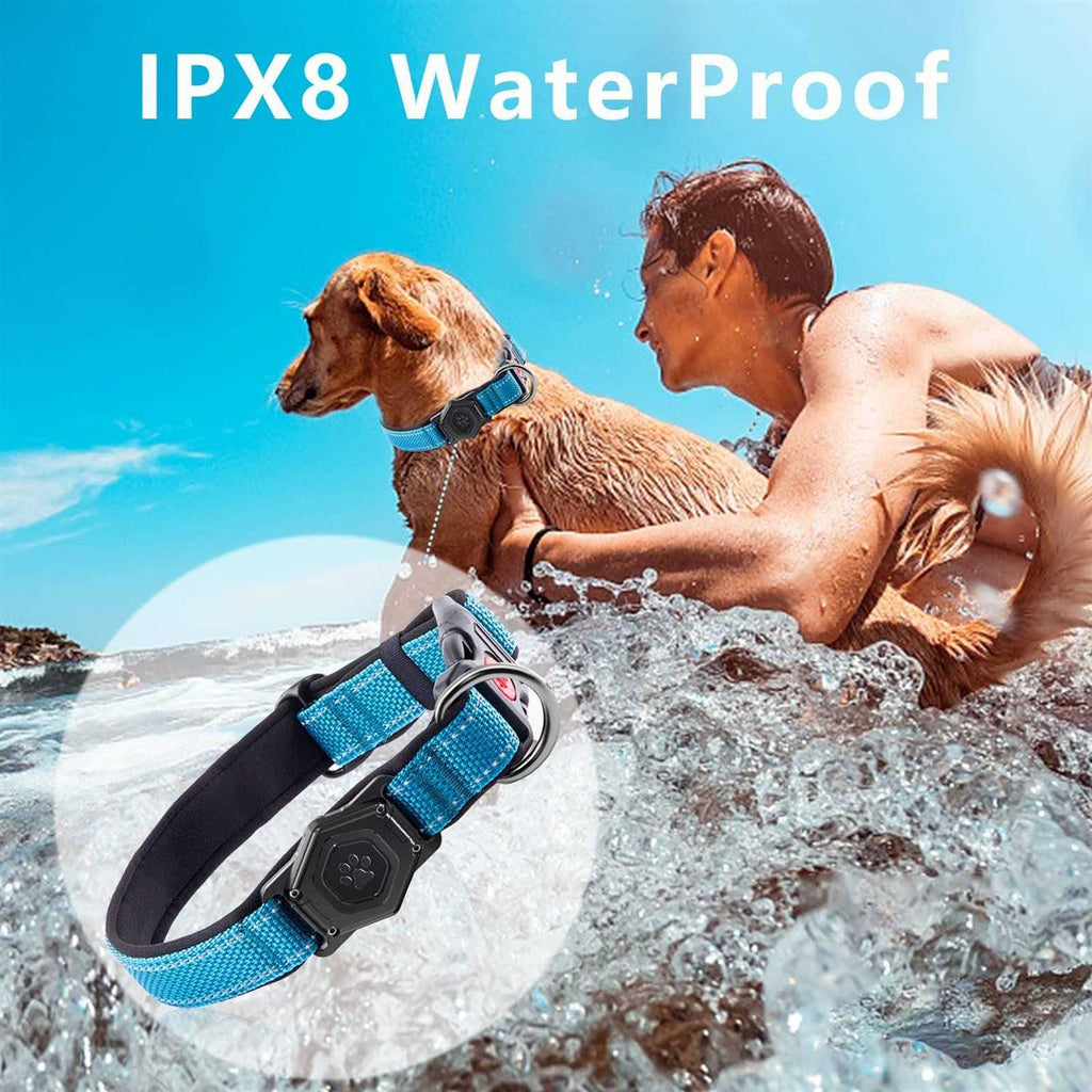 Waterproof GPS Tracking Dog Collar with Reflective Strip, Adjustable Soft Pet Collar U582918