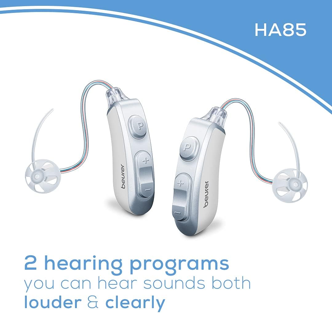 Digital Hearing Amplifier for Seniors, Adjustable Sound, Grey D7222