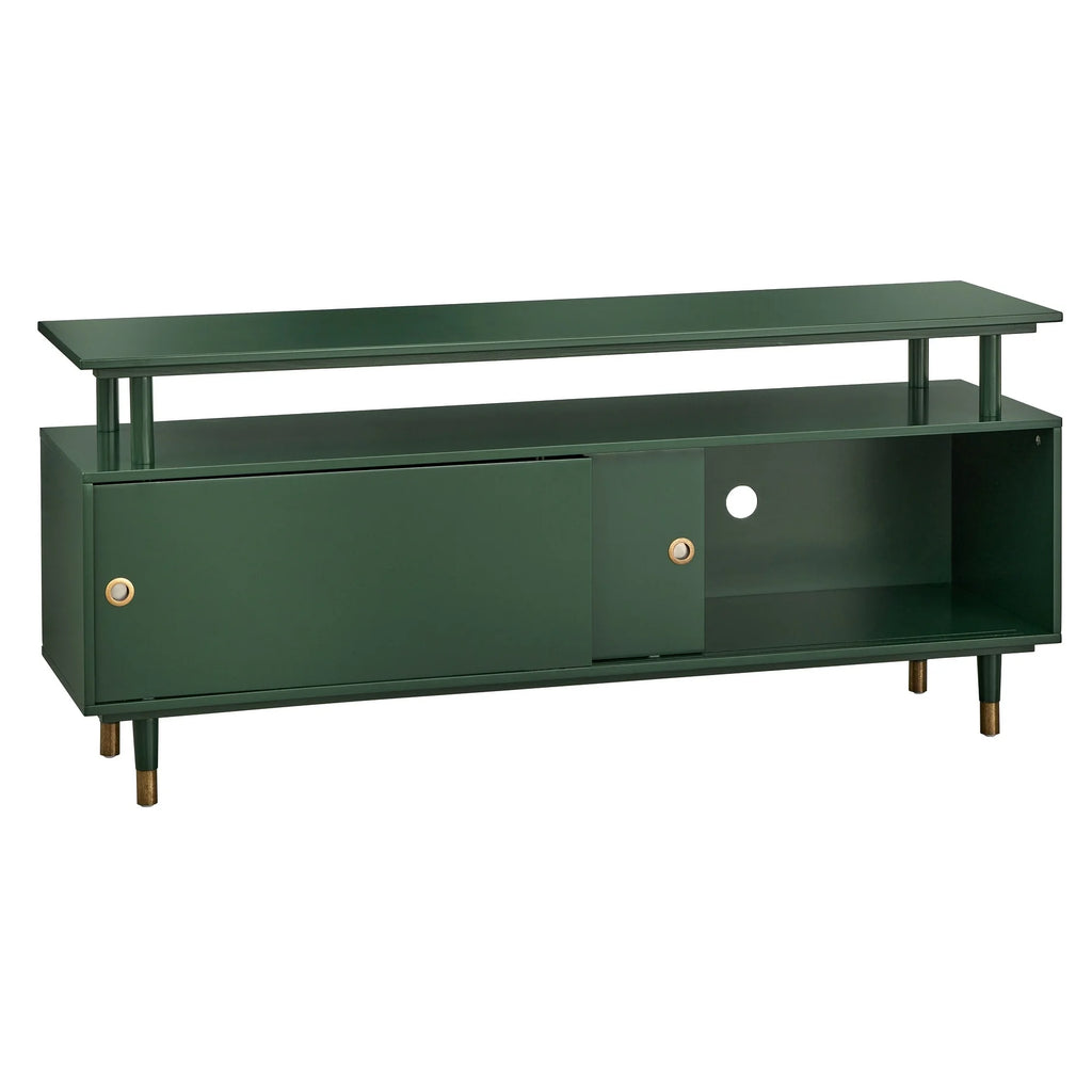Mid-Century Modern Wood TV Stand Green O5349