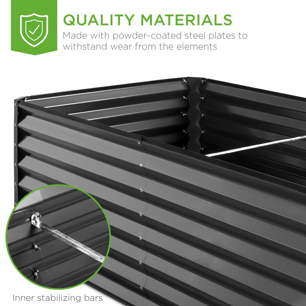 Outdoor Metal Raised Garden Bed for Vegetables, Flowers, Herbs Y304