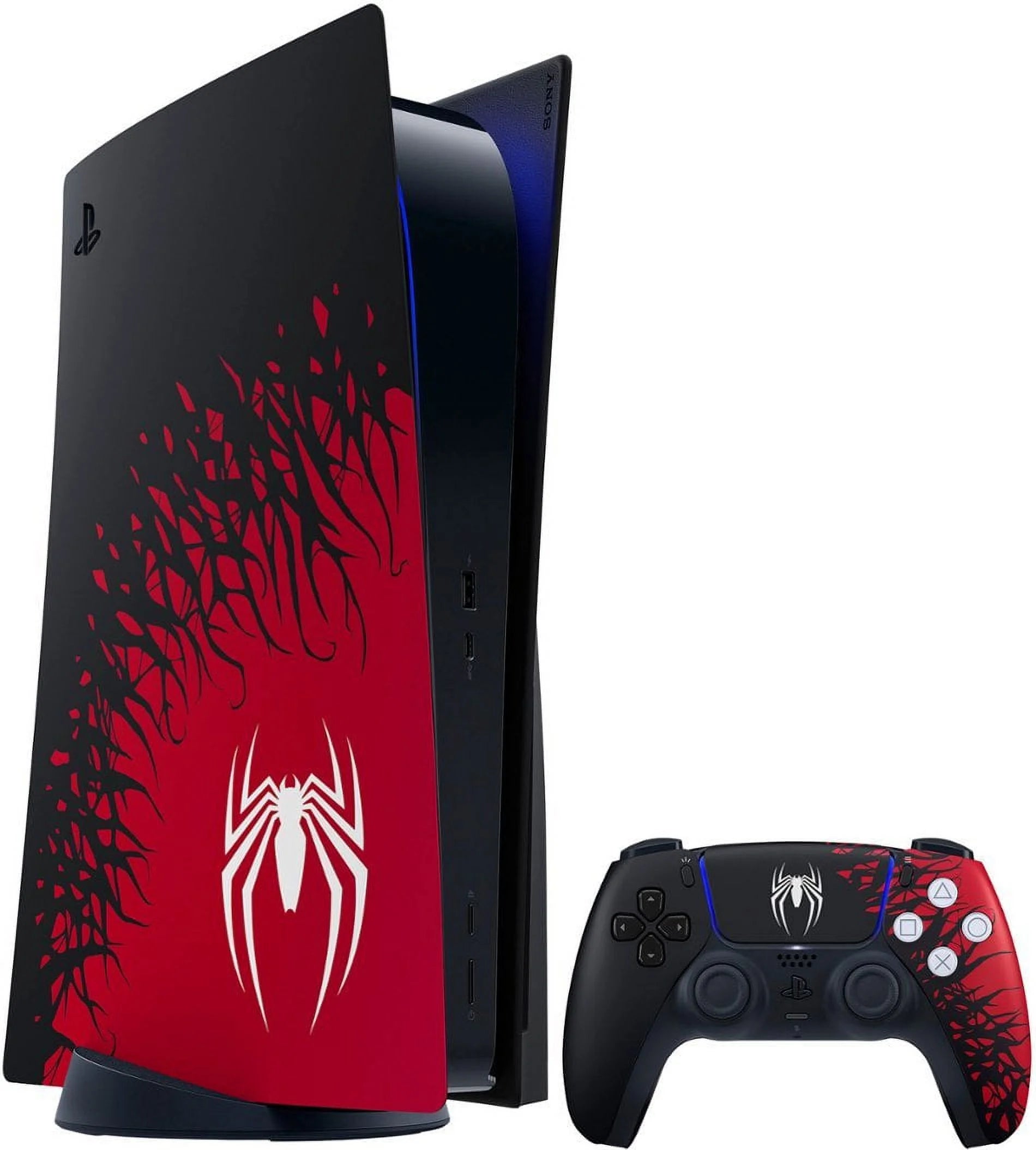 PS5 Disc Edition Console with Spider-Man 2 Game and Two DualSense Controllers Z870