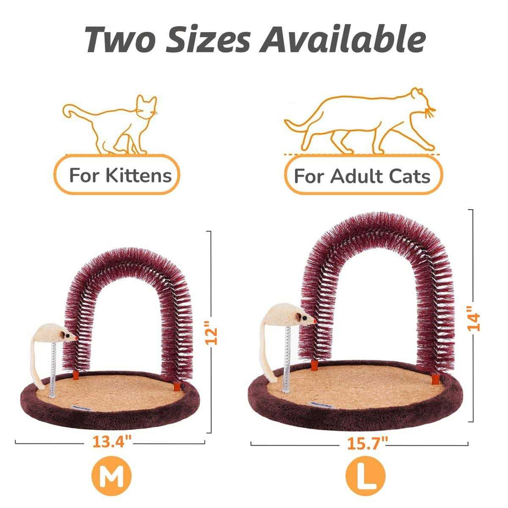 Cat Arch Self Groomer Massager with Scratching Pad and Catnip Toy O4250