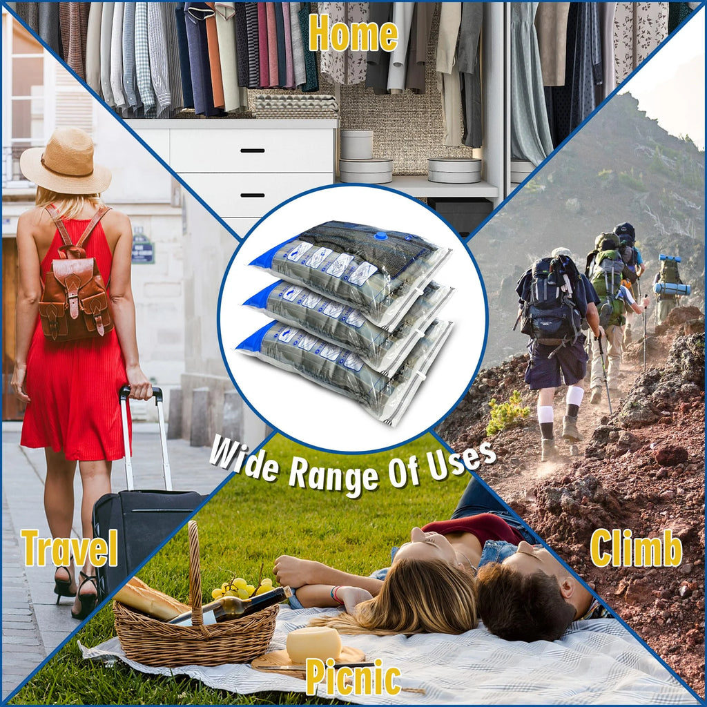 Jumbo Vacuum Storage Bags 8 Pack with Hand Pump Q135