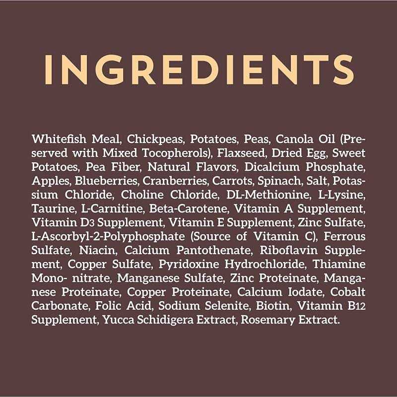 Grain-Free Dry Dog Food with Whitefish and Chickpeas X629