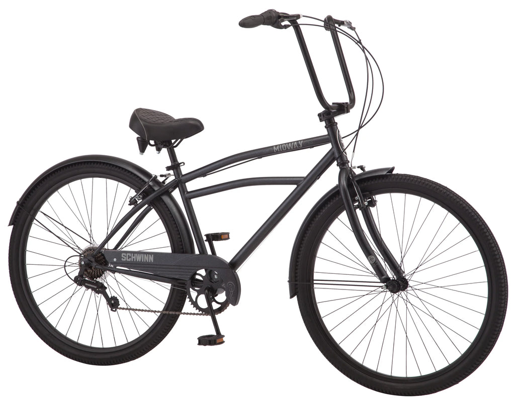 Men's cruiser bike, 29-inch wheels, 7 speeds, black C3776