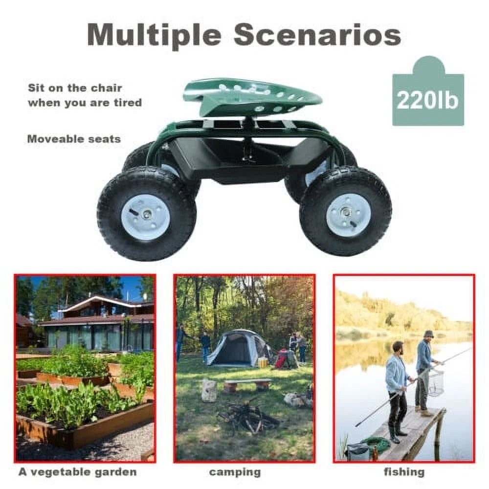 Gardening Seat Cart with Swivel Wheels O2652