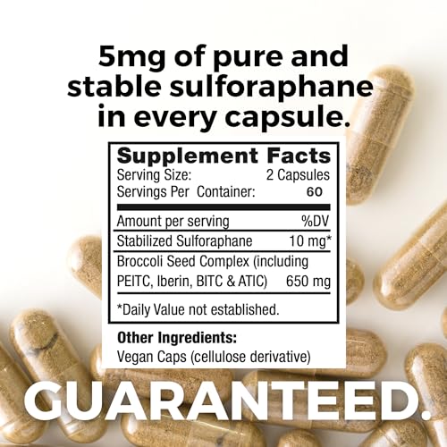 Broccoli Supplement with Stabilized Sulforaphane Extract, 30 Vegetable Capsules M6027