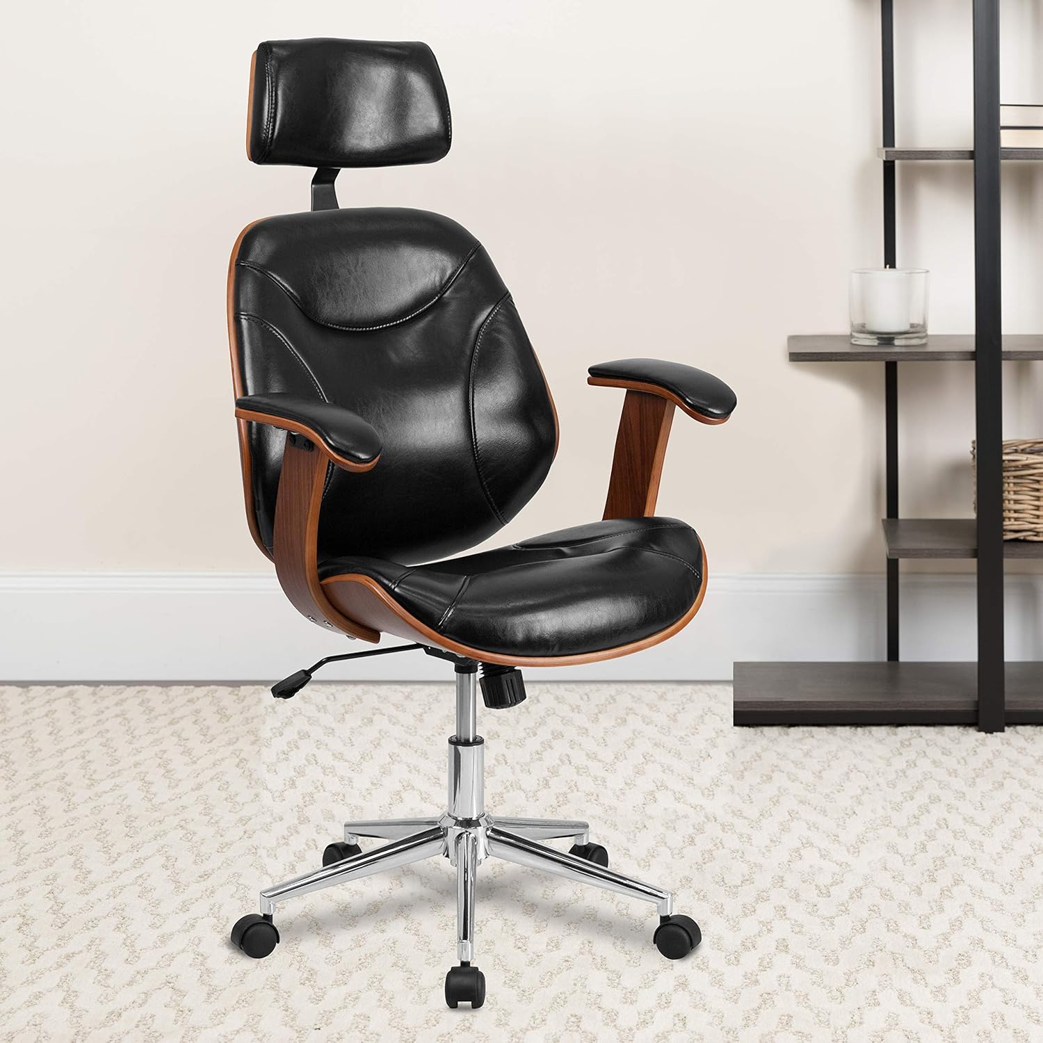 High Back LeatherSoft Executive Swivel Office Chair with Arms P72651