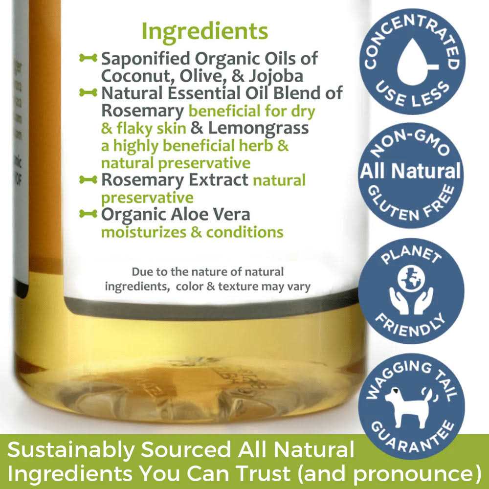 Hypoallergenic Dog Shampoo with Organic Lemongrass D264