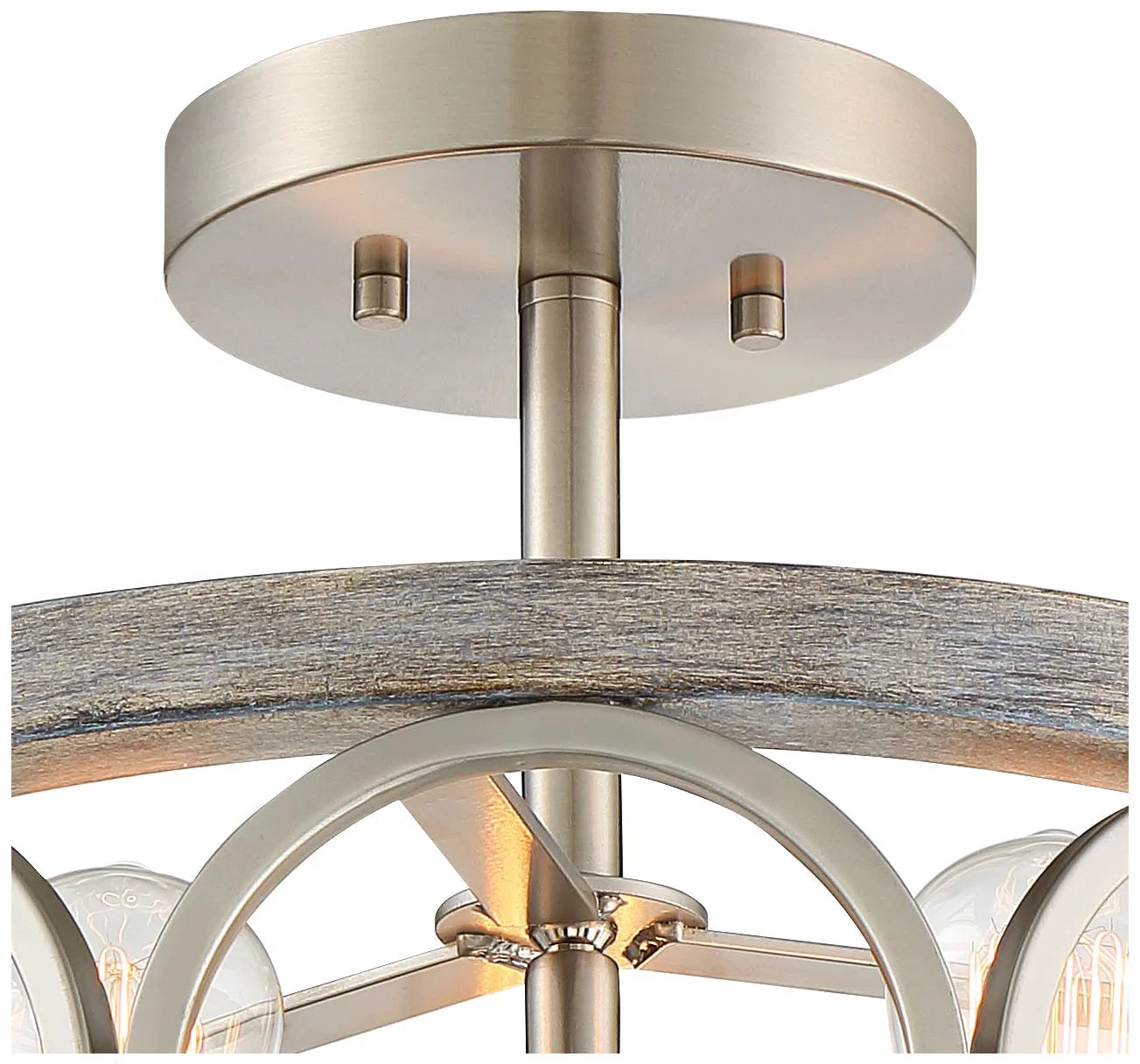 Rustic Farmhouse Semi Flush Mount Ceiling Light 16" Wide 3-Light LED Y84114