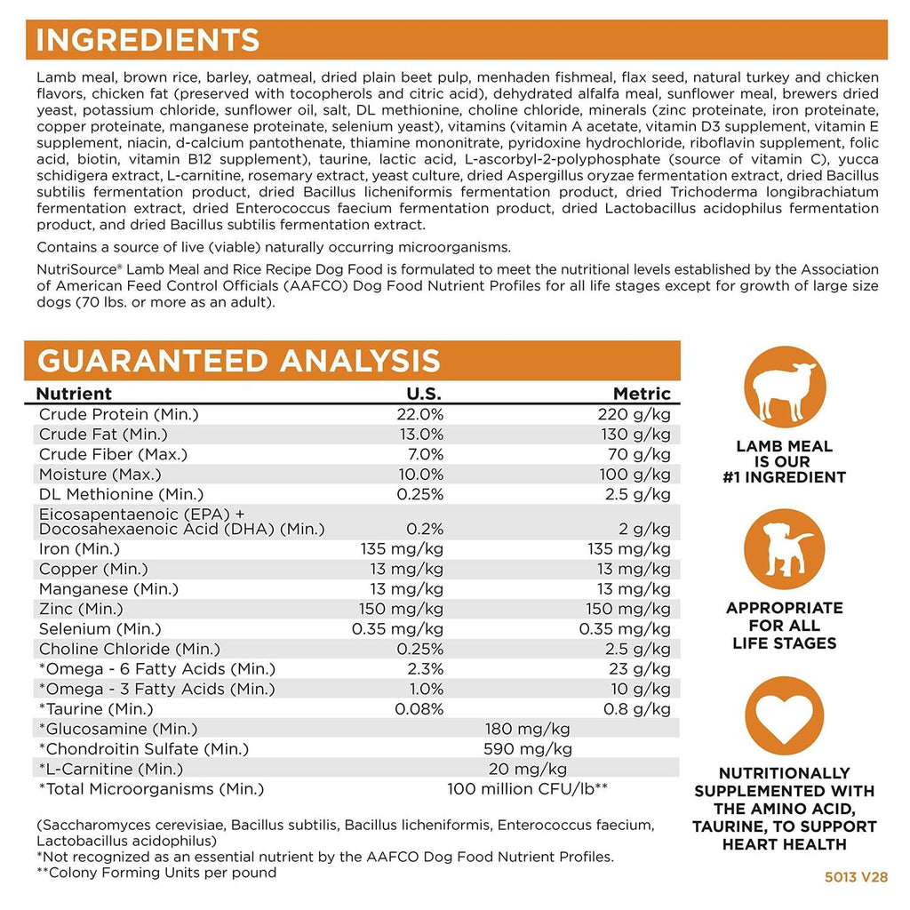 Lamb Rice Dry Dog Food G3054