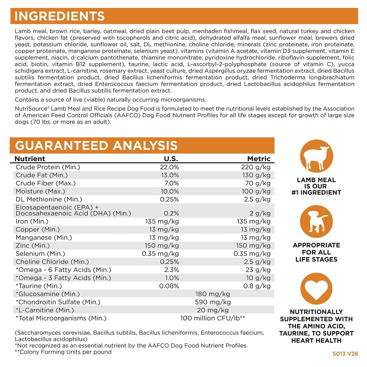 Lamb Rice Dry Dog Food G3054